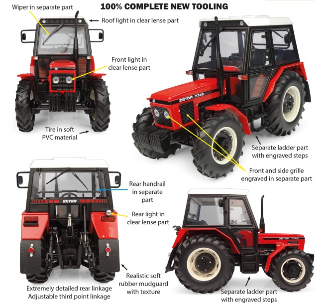 Zetor 7745 4wd Limited Edition 1000 stuks - 1:32